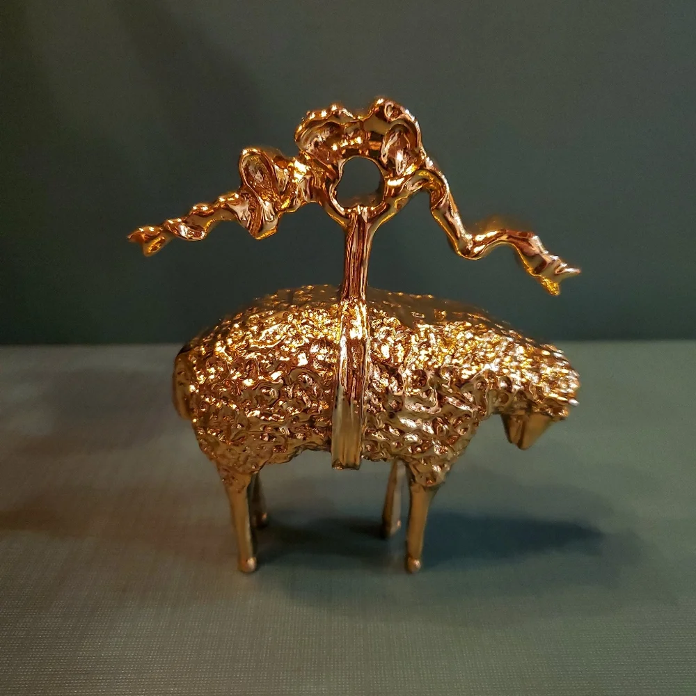 BROOKS BROTHERS 200th Anniversary Gold Sheep Ornament Figurine